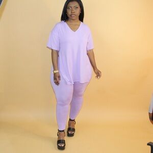 Lavender Brushed Microfiber Loungewear Set